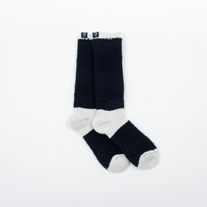 BAKUNE SLEEP SOCKS ホワイト×ネイビー TENTIAL テンシャル 血行促進